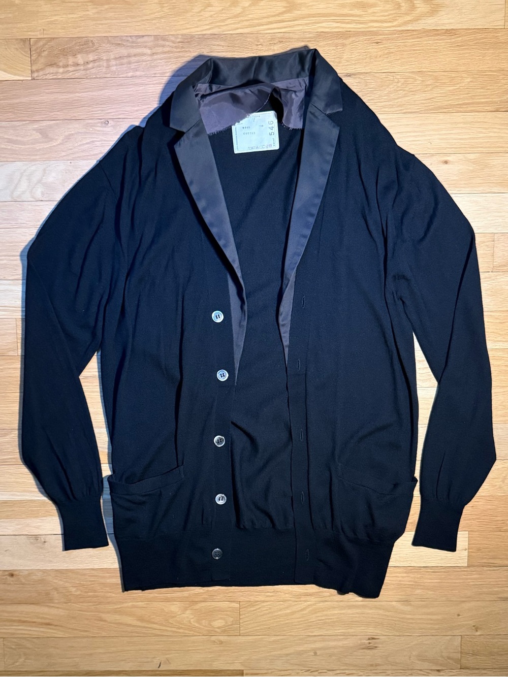 Sacai Cardigan Black Wool Size 3